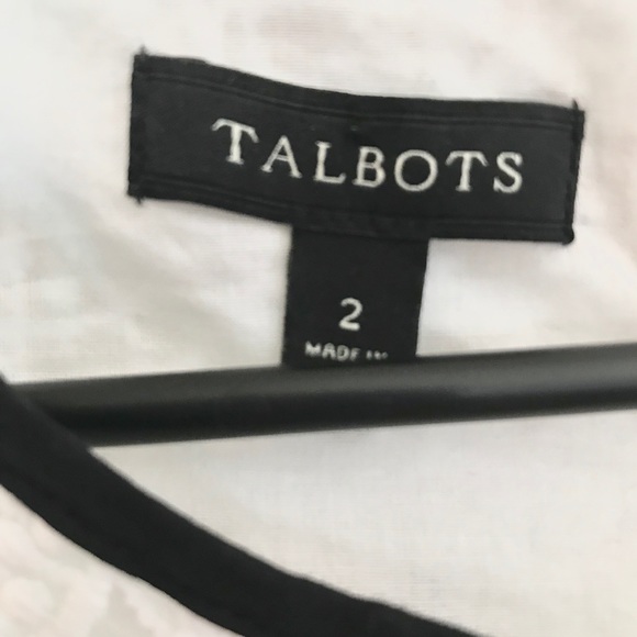 Talbots Sleeveless Lace Keyhole Back White and Black Top 2 NWOT - Picture 9 of 11